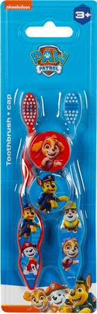 . Zubná kefka, pre deti, mäkká, 2 ks, s krytkou, 3+, "Paw Patrol"