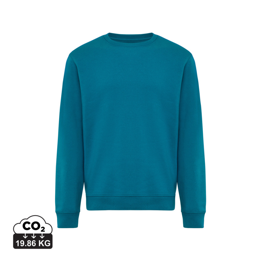 IQONIQ Toria Unisex mikina s okrúhl. výstrihom z rec. bavlny dark teal XL