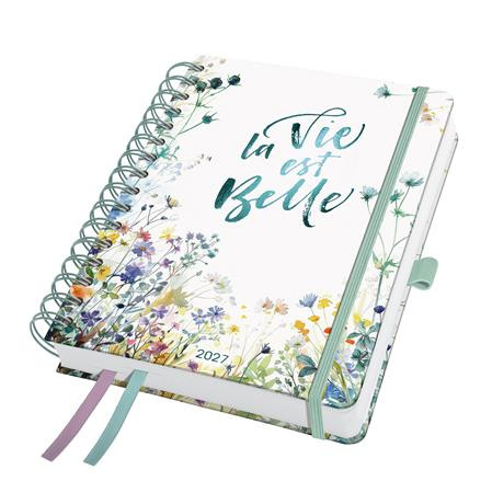 Diár, špirálový, A5, týždenný, 2027, tvrdá obálka, SIGEL "Jolie", Summer Tangle