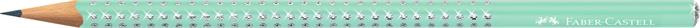 Grafitová ceruzka, B, trojhranná, FABER-CASTELL "Sparkle Aurora", mätovo zelená
