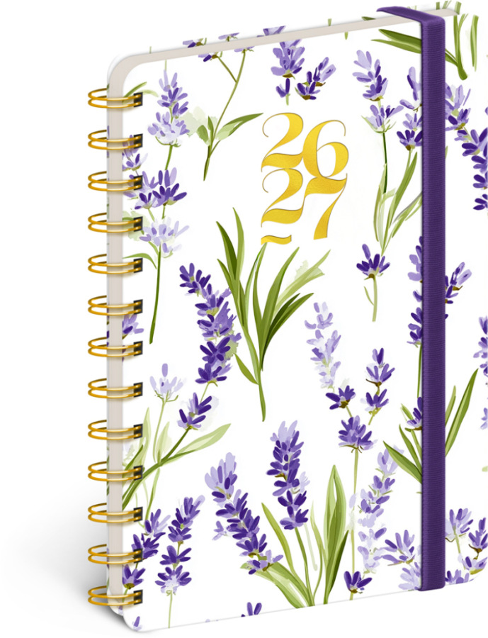 NOTIQUE Špirálový 18-mesačný diár Petito – Levanduľa 2026/2027, 13 x 18 cm