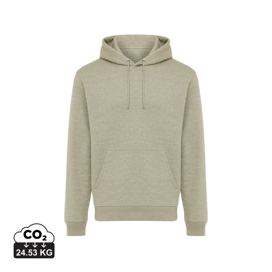 IQONIQ Joshua Unisex mikina s kapucňou z rec. bavlny light heather green XXXL