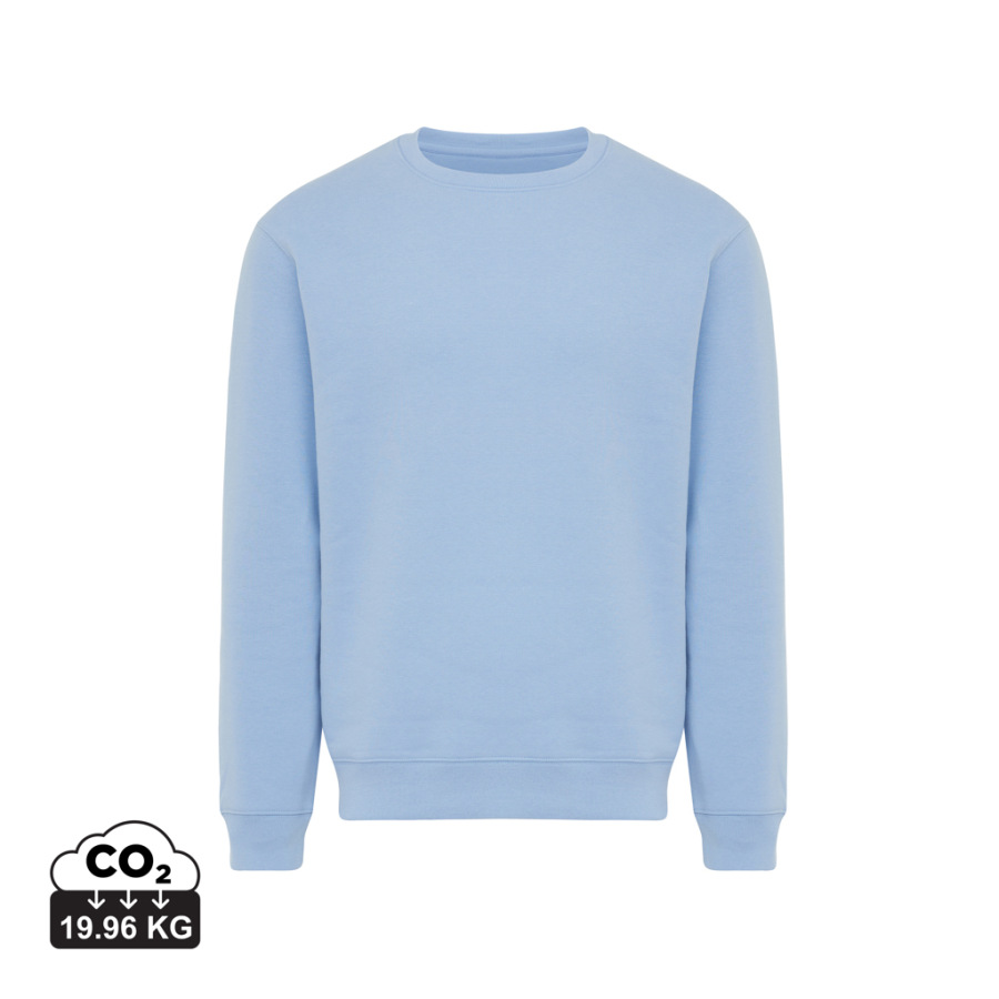 IQONIQ Toria Unisex mikina s okrúhl. výstrihom z rec. bavlny sky blue XS