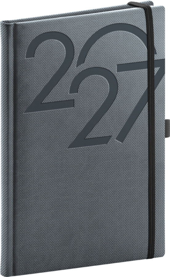 NOTIQUE Týždenný diár Ajax 2027, čierny, 15 x 21 cm