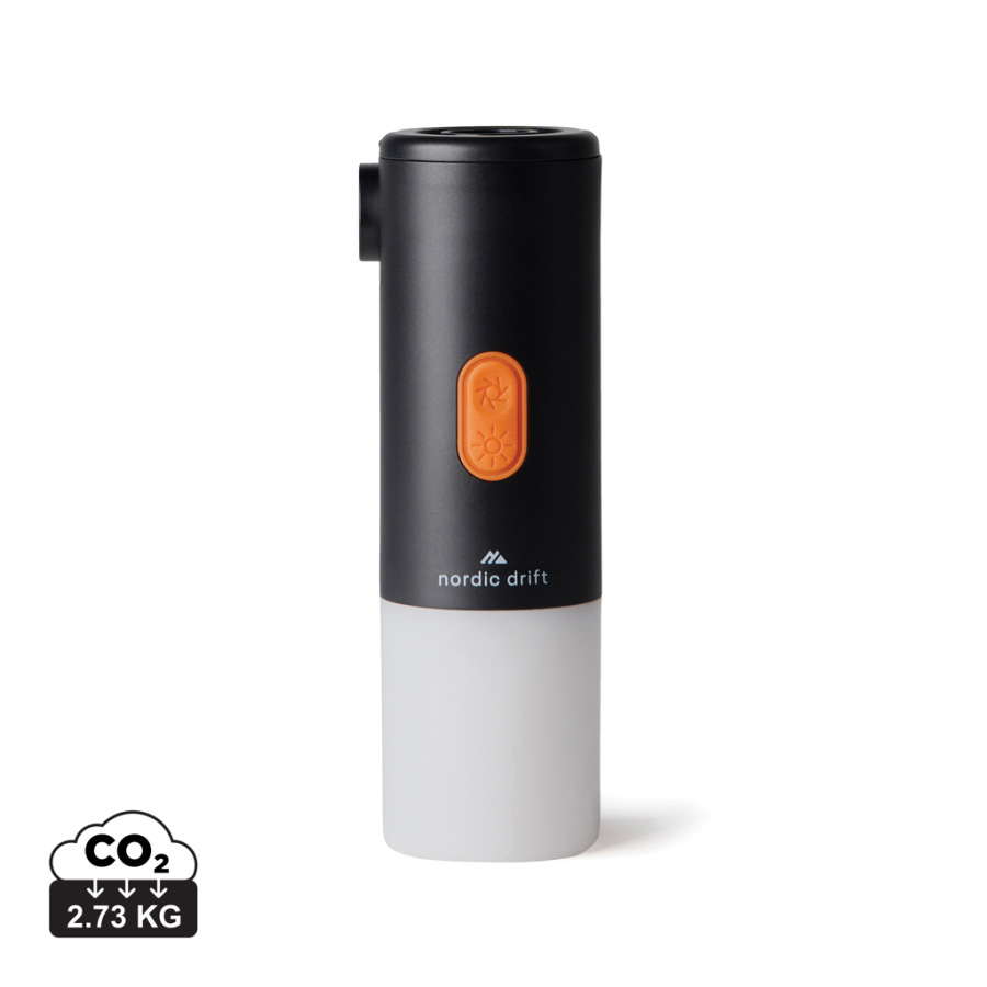 Nordic Drift Titan prenosná vzduchová pumpa s kemp. svetlom čierna