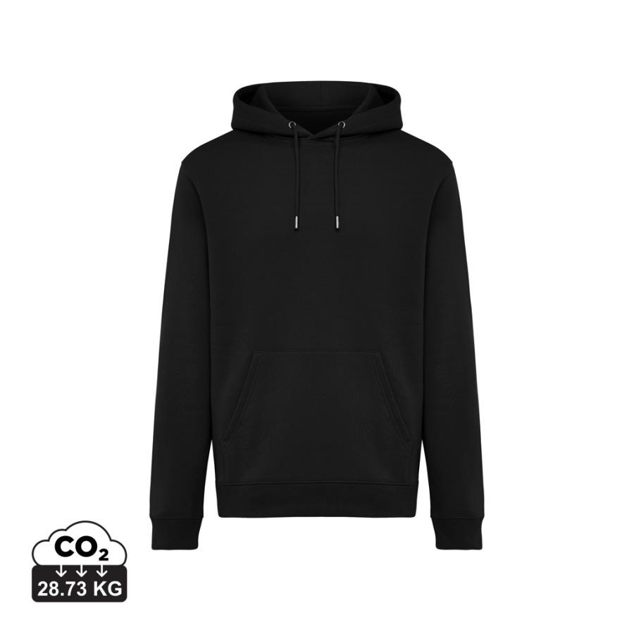 IQONIQ Joshua Unisex mikina s kapucňou z rec. bavlny čierna M
