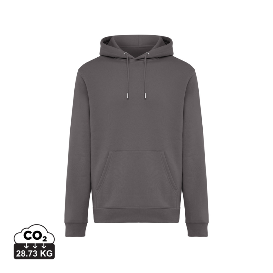 IQONIQ Joshua Unisex mikina s kapucňou z rec. bavlny antracitová L