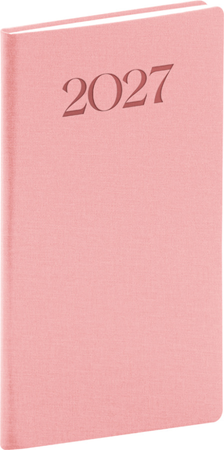 NOTIQUE Vreckový diár Biella 2027, ružový, 9 x 15,5 cm