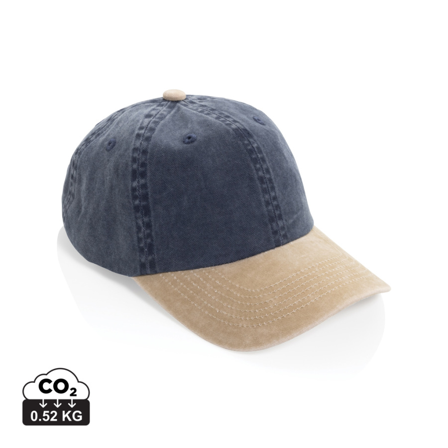 Dvojfarebná šiltovka BEAU AWARE™ Washed, 6 panelov, 270 g/m² námornícka modrá