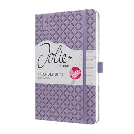 Diár, A5, týždenný, 2027, tvrdá obálka, SIGEL "Jolie", Lavender Purple