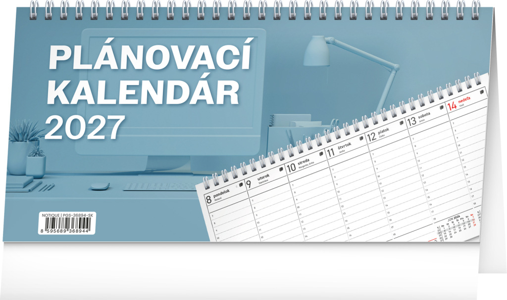 NOTIQUE Stolový kalendár Plánovací 2027, 25 x 12,5 cm