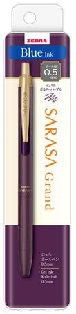 Gélové pero, 0,33 mm, stláčací mechanizmus, telo pera: baklažánovo fialová, ZEBRA "Sarasa