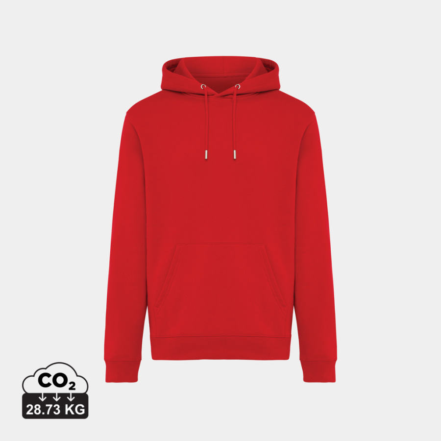 IQONIQ Joshua Unisex mikina s kapucňou z rec. bavlny červená XS