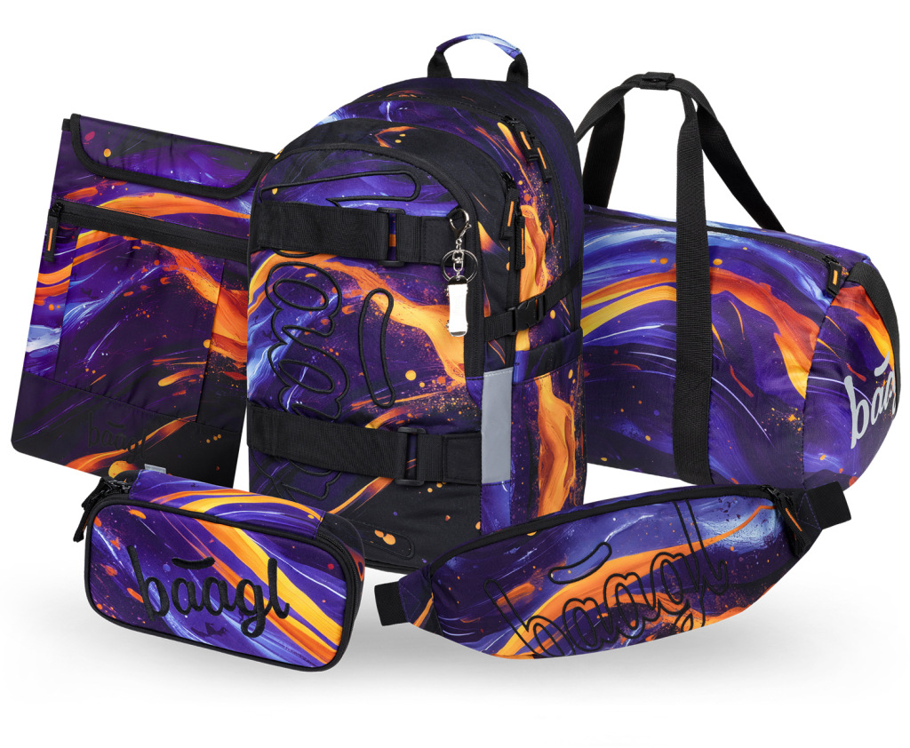 BAAGL SADA 5 Skate Vibe: batoh, peračník, športová taška, ľadvinka, obal na notebook GRS