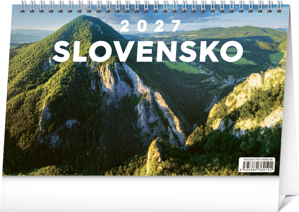 NOTIQUE Stolový kalendár Slovensko 2027, 23,1 x 14,5 cm