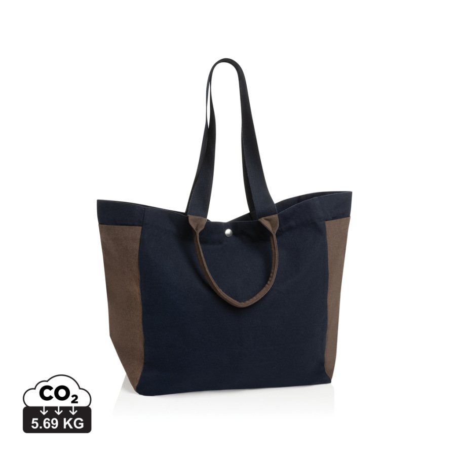 BEAU AWARE™ všestr. shopper taška z 400 gsm recykl. plátna námornícka modrá