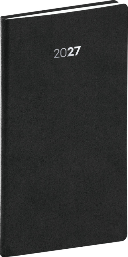 NOTIQUE Vreckový diár Balakon 2027, čierny, 9 x 15,5 cm
