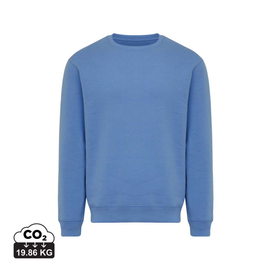IQONIQ Toria Unisex mikina s okrúhl. výstrihom z rec. bavlny moon blue M