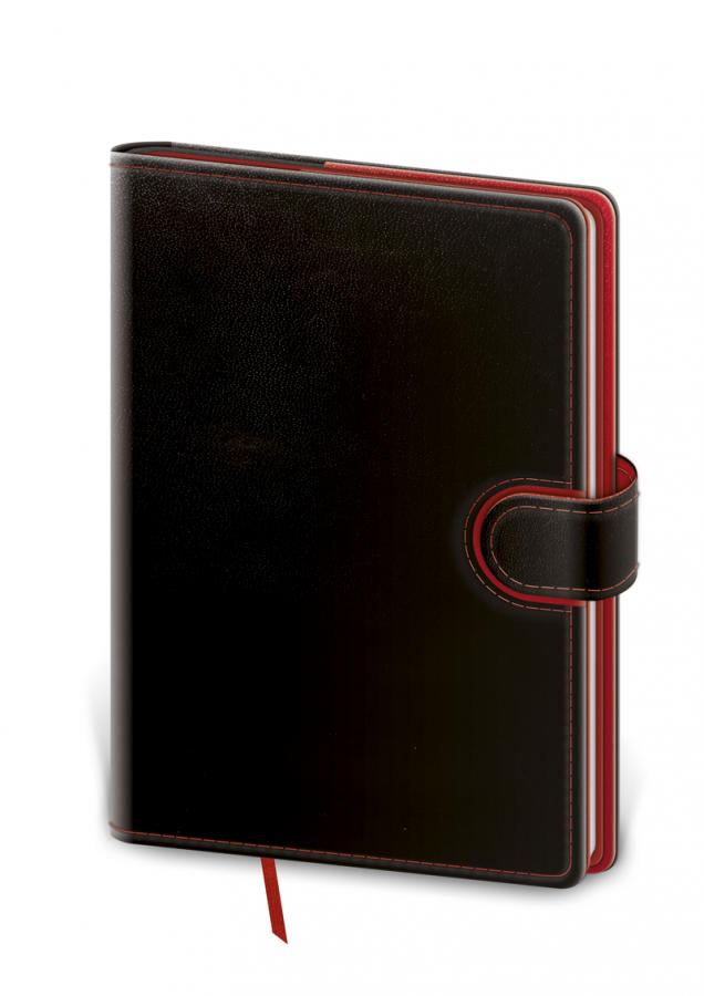 Flip bodkovaný blok 14,3x20,5 čierna/červená