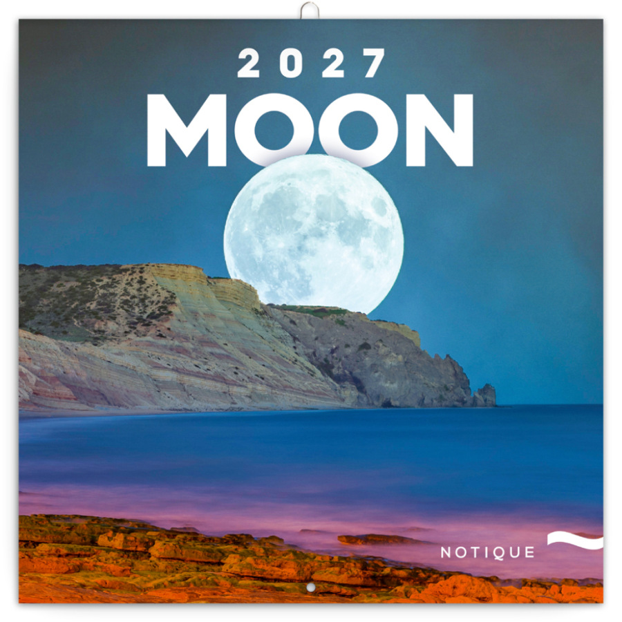 NOTIQUE Grid calendar The Moon 2027, 30 x 30 cm