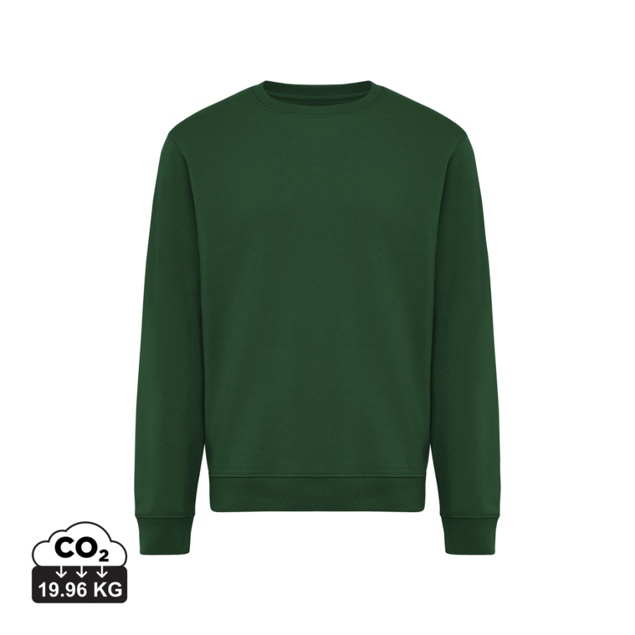 IQONIQ Toria Unisex mikina s okrúhl. výstrihom z rec. bavlny forest green L