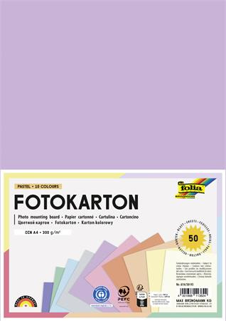 Dekoračný kartón, 2 stranný, A4, 300 g, 10x5 listov, FOLIA, „Pastel”, rôzne farby