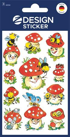 Nálepky, papier, 3 hárky, 76x120 mm, AVERY ZWECKFORM, "Z-Design No.4304", huby