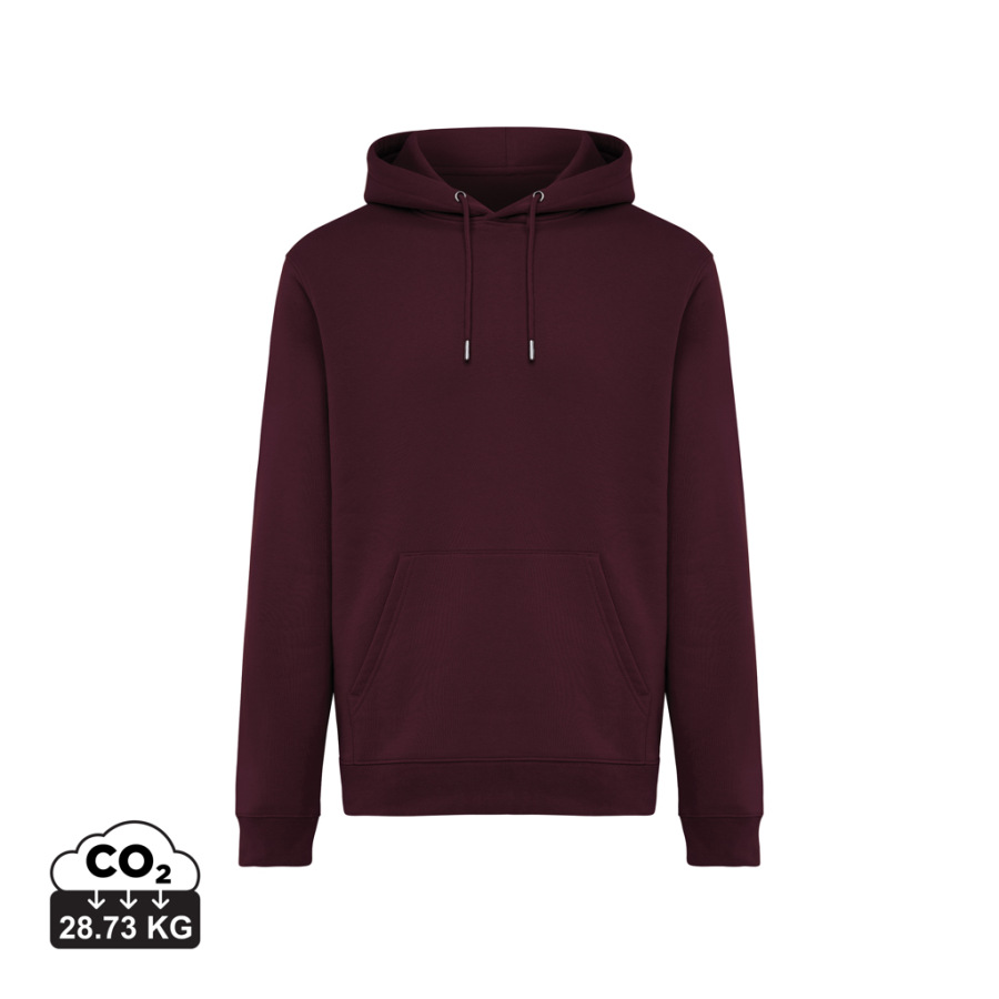 IQONIQ Joshua Unisex mikina s kapucňou z rec. bavlny merlot XS