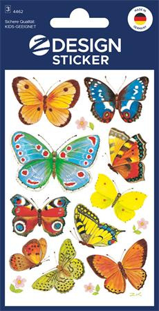 Nálepky, papier, 3 hárky, 76x120 mm, AVERY ZWECKFORM, "Z-Design No.4462", motýle
