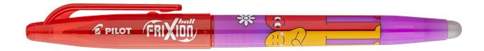 Roller, 0,35 mm, odstrániteľné písmo, s vrchnákom, PILOT "Frixion Ball Friends",fialový