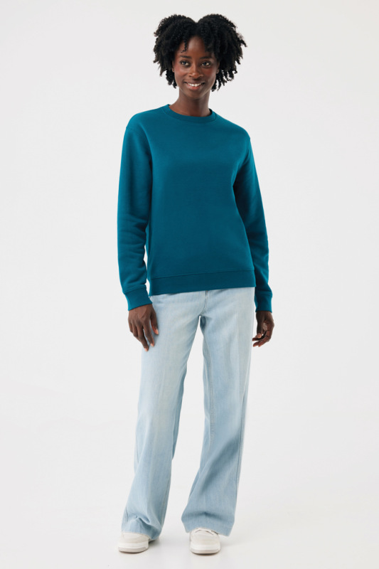 IQONIQ Toria Unisex mikina s okrúhl. výstrihom z rec. bavlny dark teal S 5