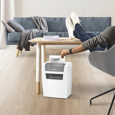 Skartovací stroj, konfety, 6 listov, LEITZ "IQ Home" 9