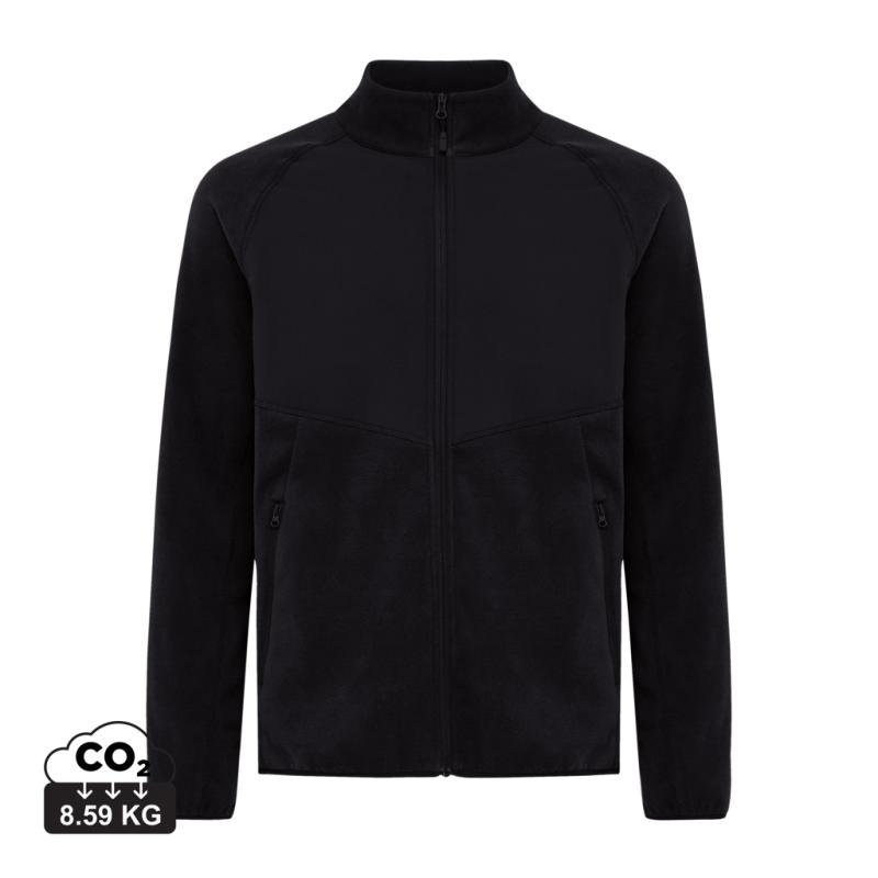 Micro fleece bunda na zips Iqoniq Talung z rec. polyesteru čierna XS