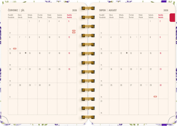 NOTIQUE Špirálový 18-mesačný diár Petito – Levanduľa 2026/2027, 13 x 18 cm 3