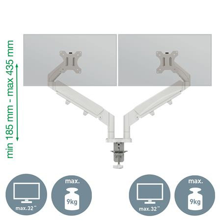 Rameno na dva monitor, LEITZ "Ergo Dual", svetlosivá 4