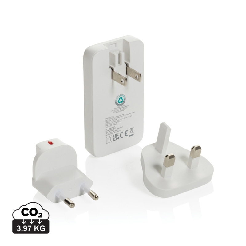 Fluxo RCS 65W plochá GaN nabíjačka s univerz.i konektormi biela