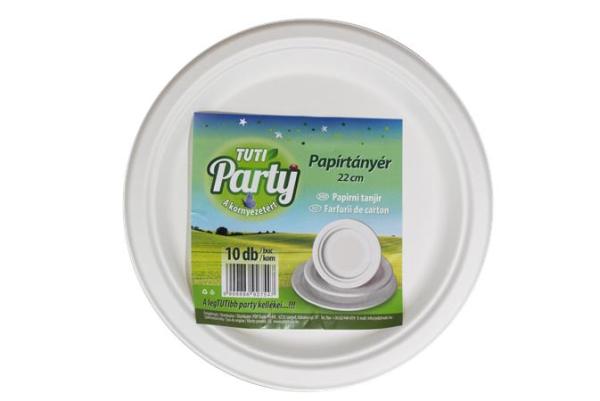 Papierový tanier, okrúhly, 22 cm, 10 ks, TUTI "Party"
