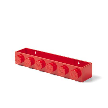 Nástenná polica, LEGO „Brick 6“, červená