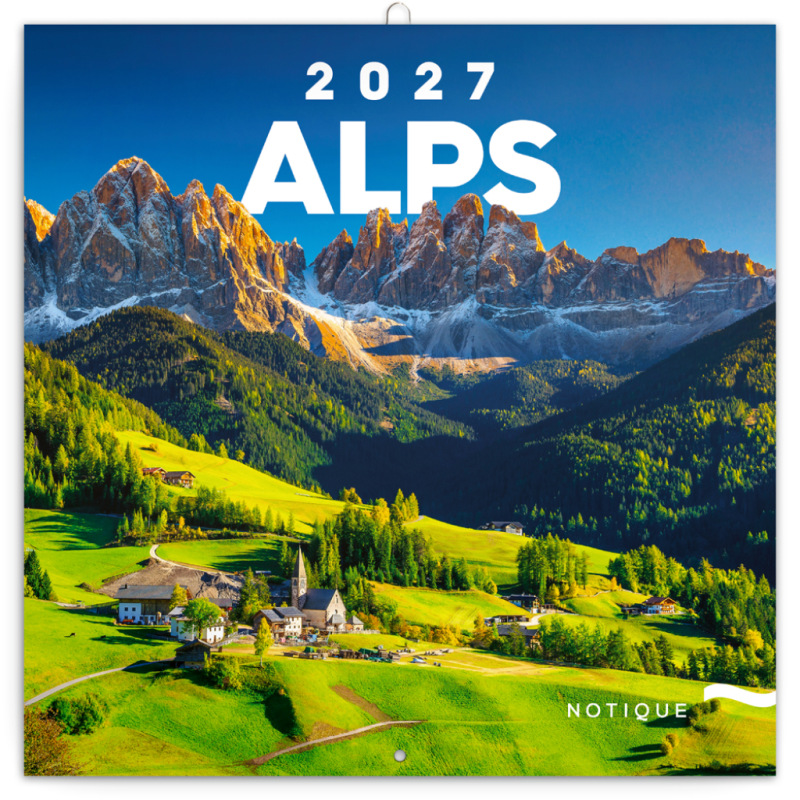 NOTIQUE Grid calendar Alps 2027, 30 x 30 cm