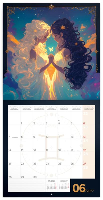 NOTIQUE Grid calendar Anime Zodiac 2027, 30 x 30 cm 1