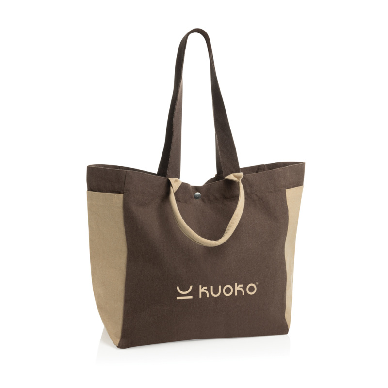 BEAU AWARE™ všestr. shopper taška z 400 gsm recykl. plátna hnedá 3