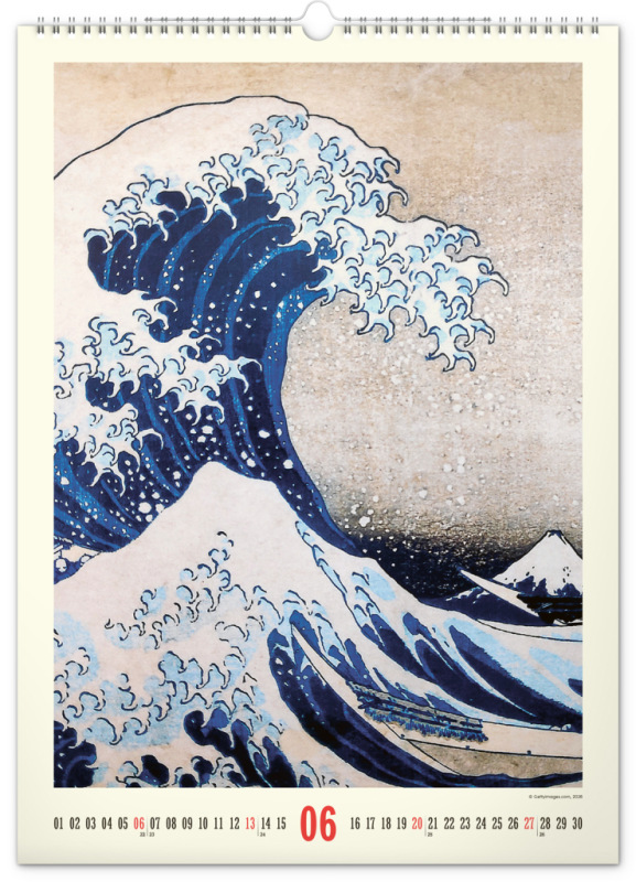 NOTIQUE Nástenný kalendár Vintage plagáty – japonské umenie 2027, 33 x 46 cm 6