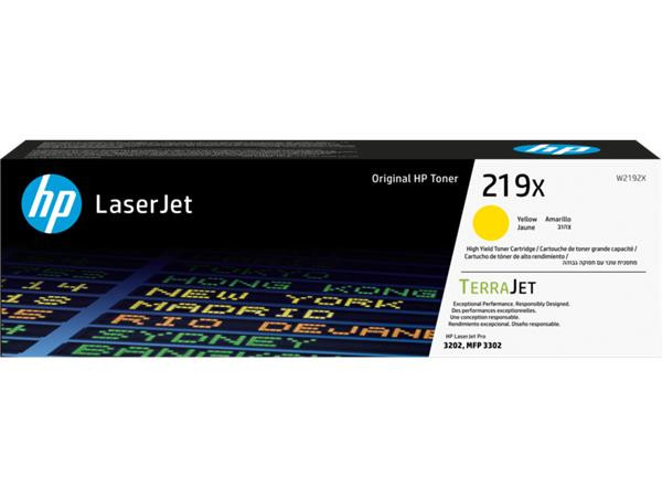W2192X laserový toner pre tlačiareň LaserJet Pro 3202, HP219X, žltý, 2 500 strán