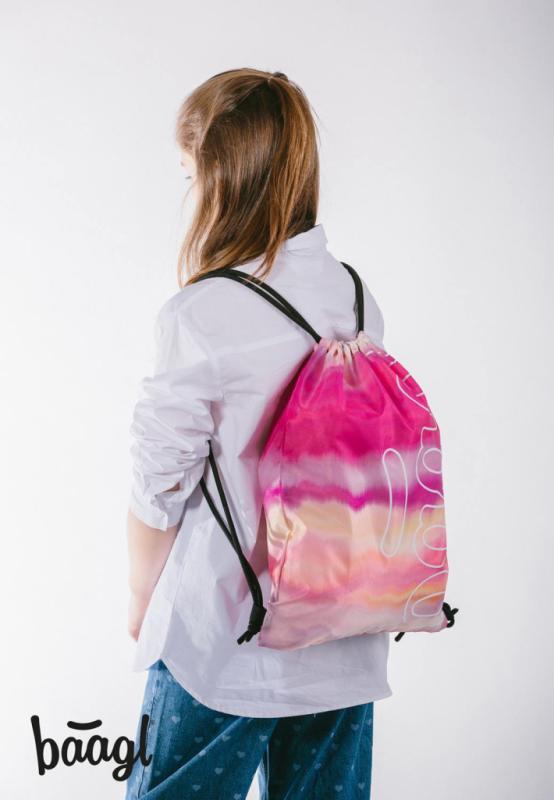 BAAGL SADA 3 Skate Pink Stripes: batoh, peračník, vrecko