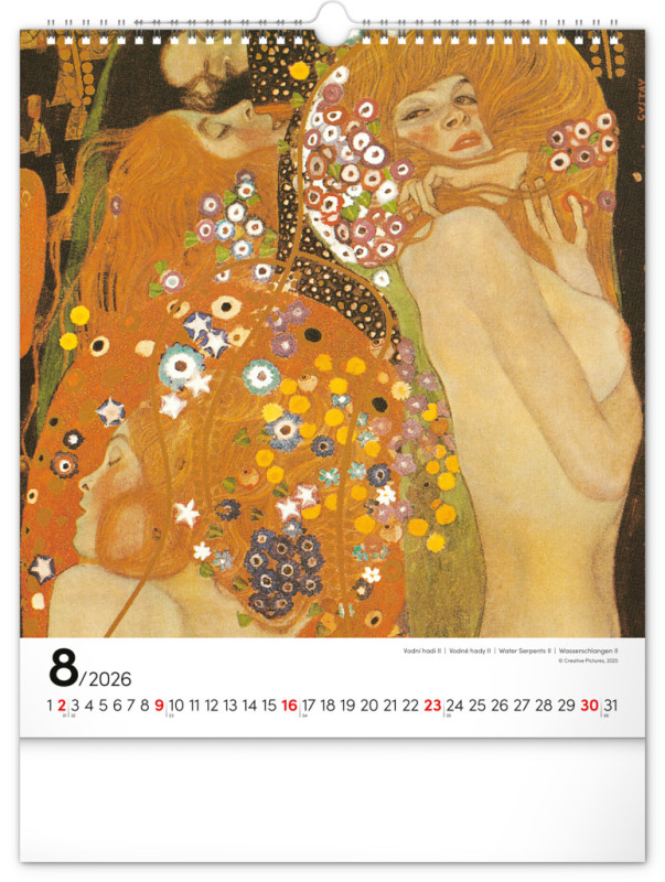 NOTIQUE Nástenný kalendár Gustav Klimt 2026, 30 x 34 cm 8