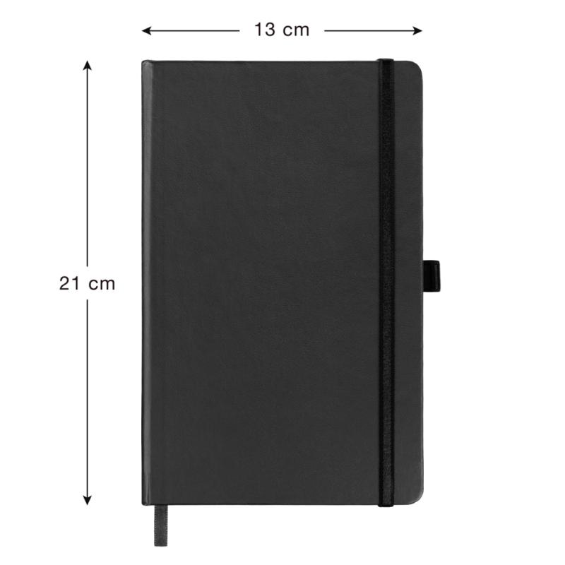 NOTIQUE Notebook Skiver, čiernosivý, linajkovaný, 13 x 21 cm