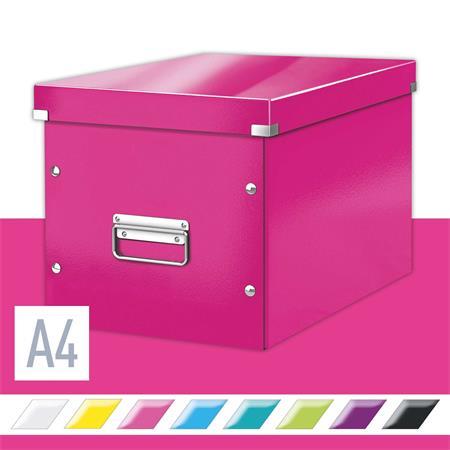 Odkladací box, veľkosť L, LEITZ "Click&Store", ružová