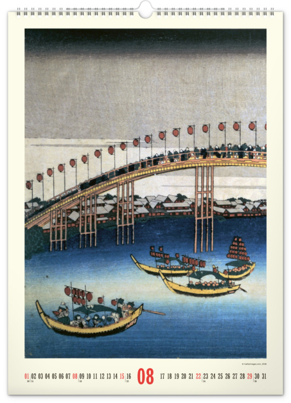 NOTIQUE Nástenný kalendár Vintage plagáty – japonské umenie 2027, 33 x 46 cm 8
