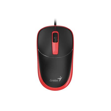 Myš, drôtová, optická, normálna veľkosť, USB, GENIUS "DX-123", čierna-červená