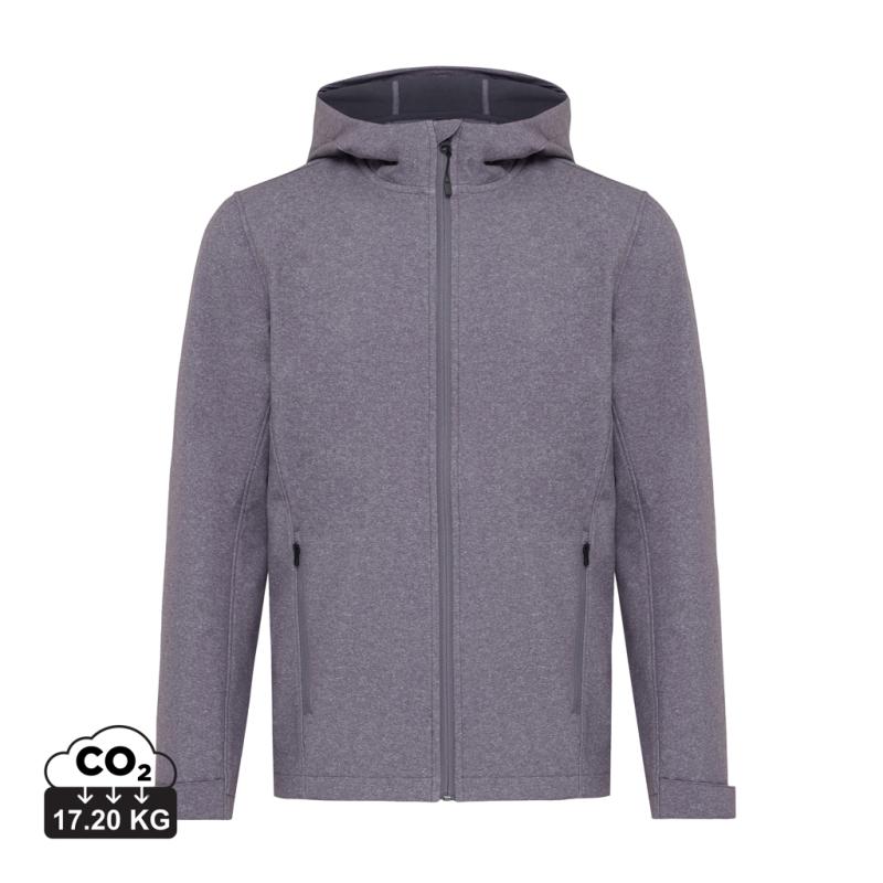 Pánska soft shell bunda Iqoniq Makalu z recykl. polyesteru vulcano heather grey XL